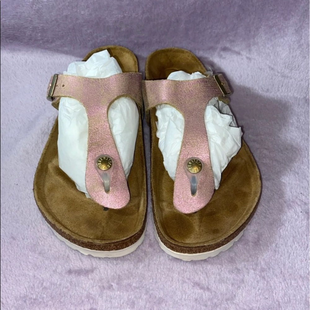 Birkenstock Gizeh Washed Metallic Pink